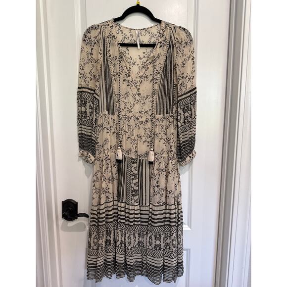MSRP $178 Anthropologie Talulah Tiered Midi Dress Size M | SAME DAY SHIP - Picture 5 of 9